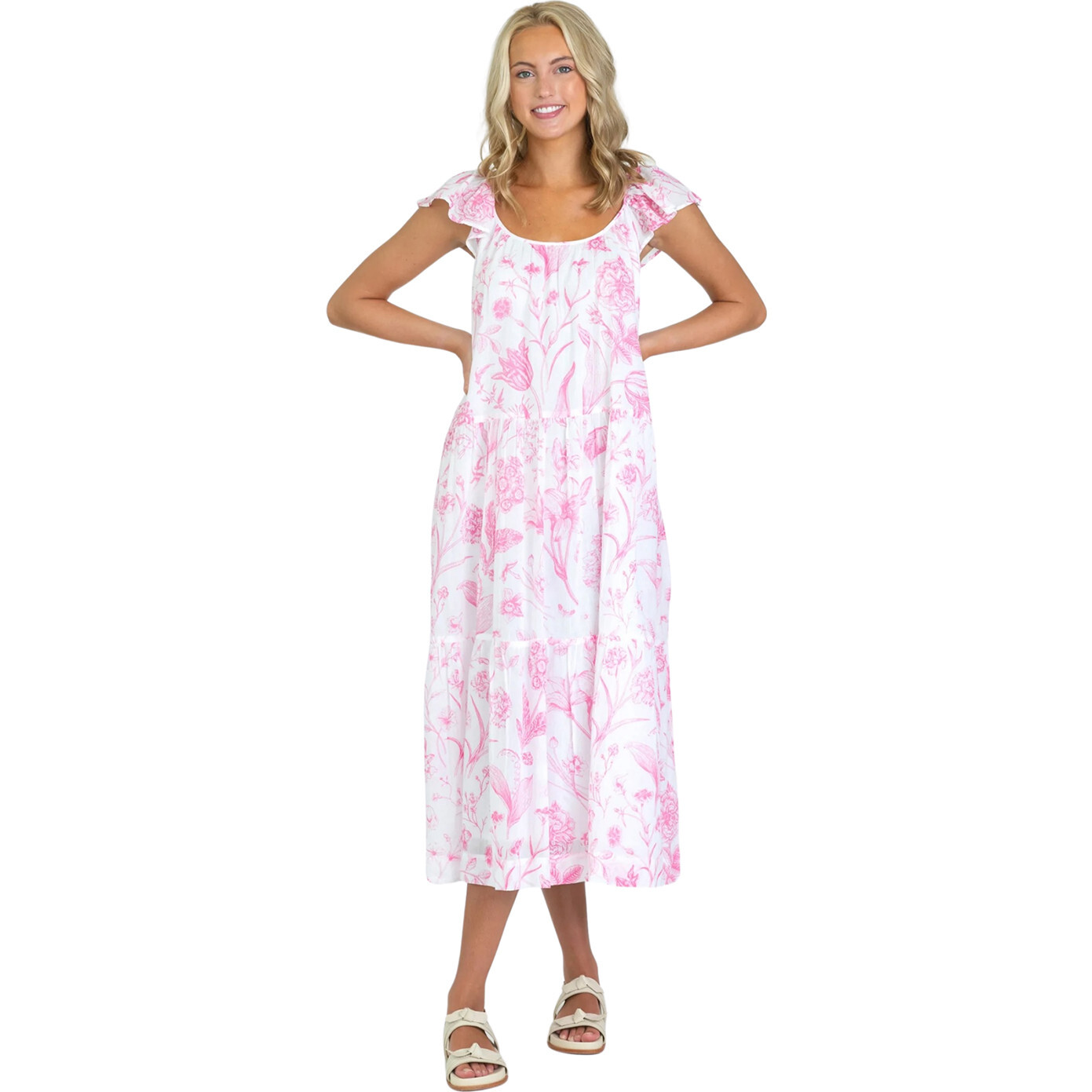 Women's Milly Dress, Toile Pink - Olivia James The Label Dresses |  Maisonette