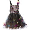Butterfly Sequin Dress, Black - Dresses - 1 - thumbnail