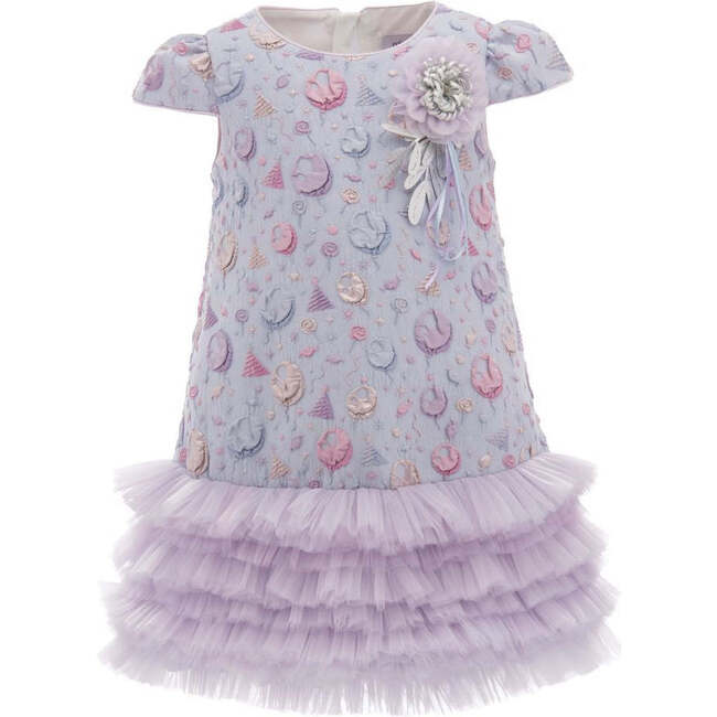 Party Jacquard Dress & Headband, Blue