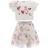 Love Graphic Tutu Outfit, White - Dresses - 1 - thumbnail