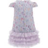 Party Jacquard Dress & Headband, Blue - Dresses - 2