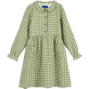 Emma Collared Dress, Fern & Antique White - Dresses - 1 - thumbnail