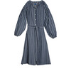 Women's Alba Dress, Indigo & White Stripe - Dresses - 1 - thumbnail