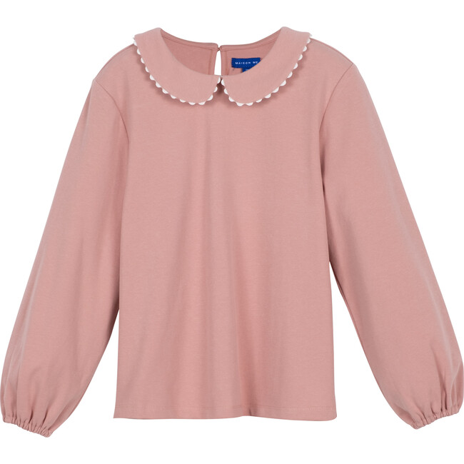Katie Collared Top, Dusty Pink - Shirts - 1