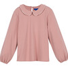 Katie Collared Top, Dusty Pink - Shirts - 1 - thumbnail