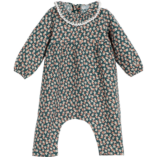 Baby Nia Coverall, Pink & White Floral - One Pieces - 1