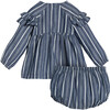 Baby Rin Dress, Indigo & White Stripe - Dresses - 2