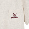 Tout Est Possible Embroidered Pocket Tee, Oat - Tees - 4 - thumbnail