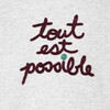Tout Est Possible Embroidered Sweatshirt, Oat & Burgundy - Sweatshirts - 3