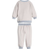 Baby Fuzzy Jones Sweat Set, Slate Blue & Cream Stripe - Mixed Apparel Set - 2 - thumbnail