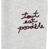 Tout Est Possible Embroidered Sweatpants, Oat & Burgundy - Sweatpants - 3 - thumbnail