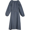Women's Alba Dress, Indigo & White Stripe - Dresses - 3