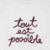 Women's Tout Est Possible Embroidered Sweatshirt, Oat & Burgundy - Sweatshirts - 5