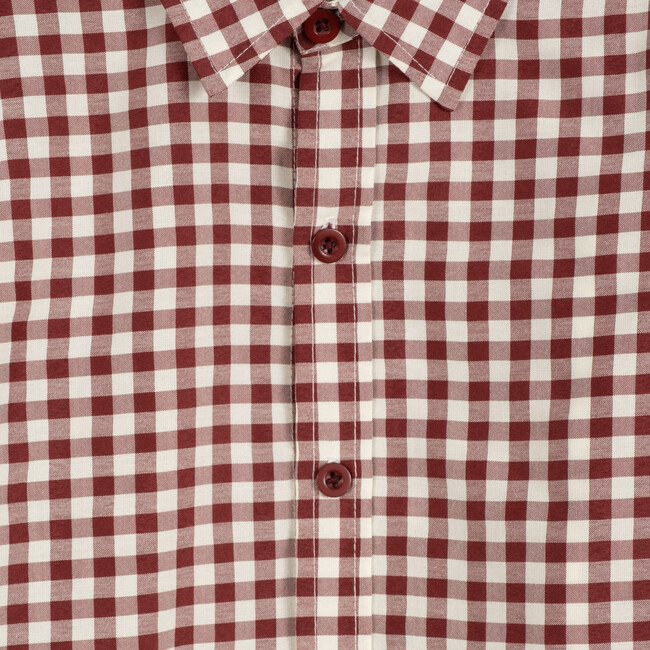Max Button Down Shirt, Burgundy & Antique White - Shirts - 4