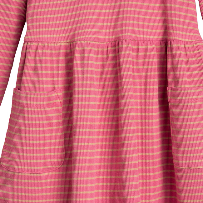 Marley Long Sleeve Dress, Mauve & Tan Stripe - Leggings - 3