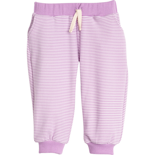 Baby Fuzzy Jones Sweat Set, Dusty Lavender & Cream Stripe - Mixed Apparel Set - 4