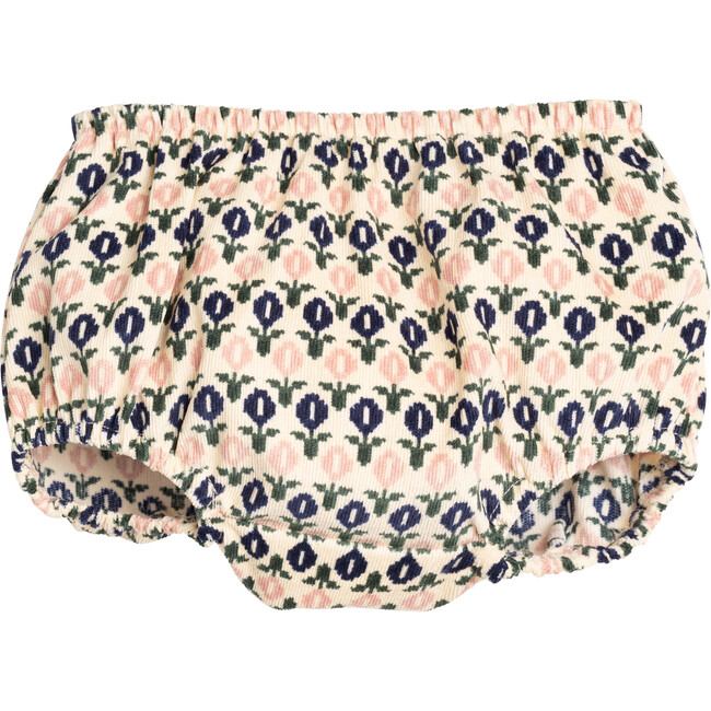 Baby Maddie Pinafore Dress With Bloomer, Retro Pink & Navy Floral - Dresses - 4