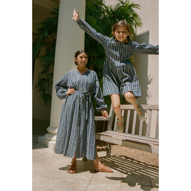 Anne Dress, Indigo & White Stripe - Dresses - 2