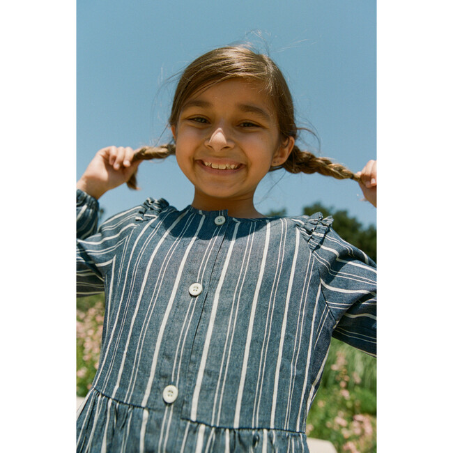 Anne Dress, Indigo & White Stripe - Dresses - 4