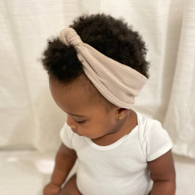 Ribbed Knot Headband, Oat - Hair Accessories - 3