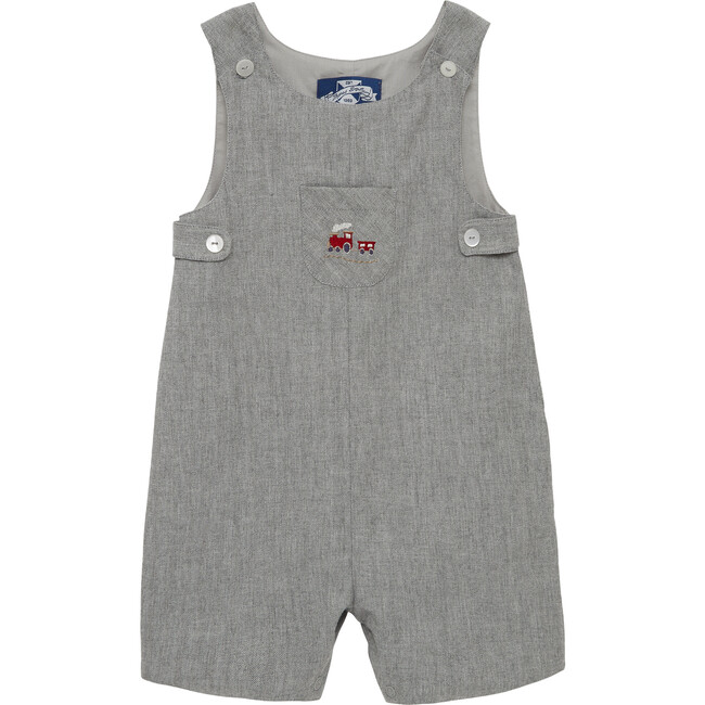 Little Archie Romper, Grey/ Train - Rompers - 1