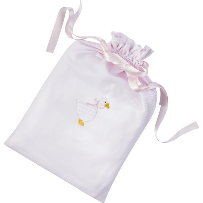 Jemima Bib, Hat And Blanket Set, Pale Pink  / White Stripe - Mixed Gift Set - 3