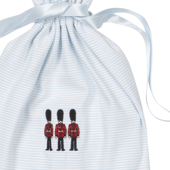 Hugo Bib, Hat & Blanket Set, Pale Blue / White Stripe - Mixed Gift Set - 3