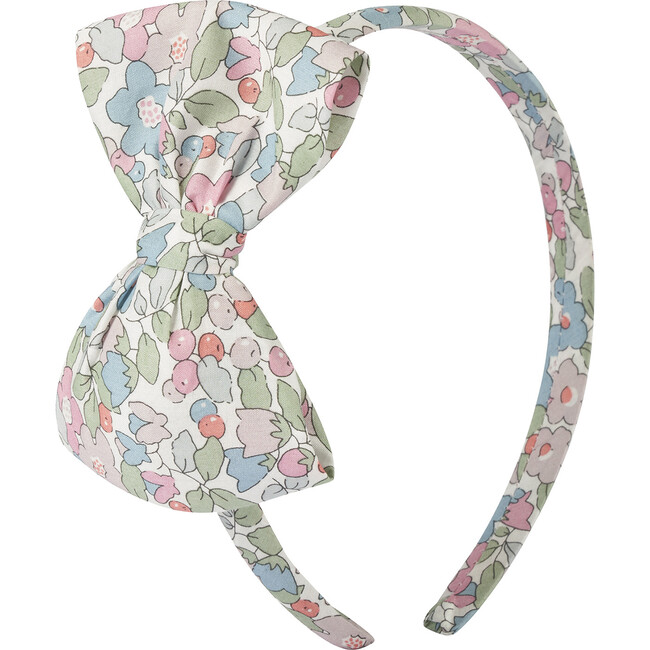 Liberty Betsy Berry Big Bow Headband, Pink and Green - Hair Accessories - 1