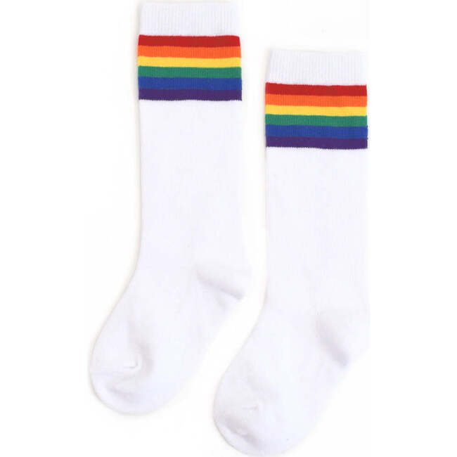 Knee High Socks, Rainbow Stripe - Socks - 1