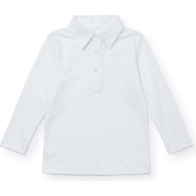 Finn Pima Cotton Long Sleeve Polo for Boys, White