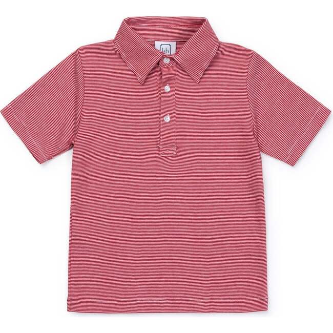 Griffin Boys Pima Cotton Polo Golf Shirt, Red Stripes