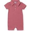 Tripp Boys Pima Cotton Polo Shortall, Red Stripes - Rompers - 1 - thumbnail