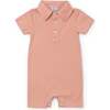 Tripp Boys Pima Cotton Polo Shortall, Orange Stripes - Rompers - 1 - thumbnail