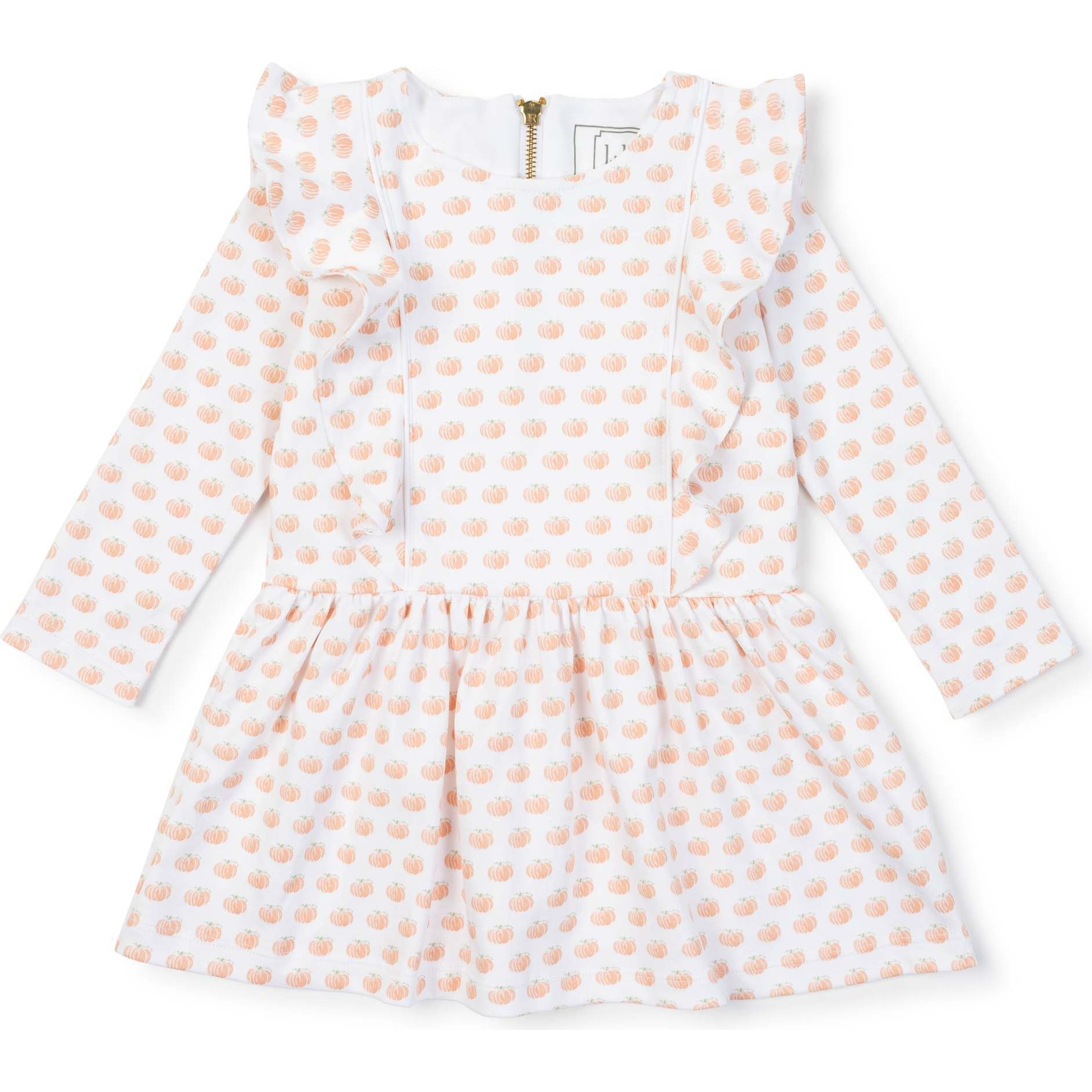 Olivia Girls Pima Cotton Dress, Pumpkin Patch - Dresses - 1