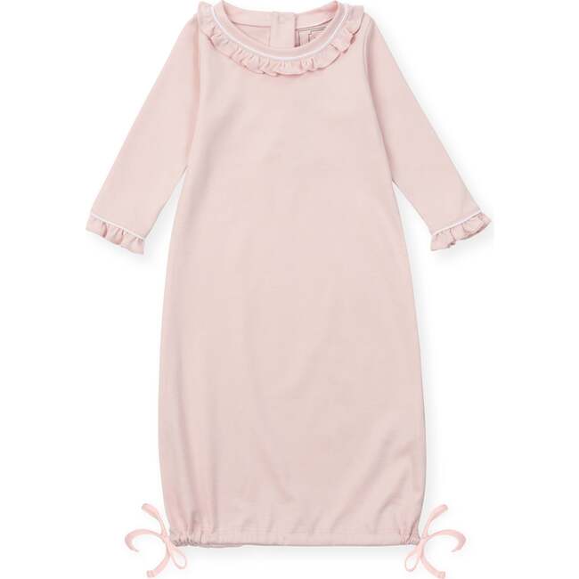 Georgia Pima Cotton Daygown for Girls, Light Pink with White Piping