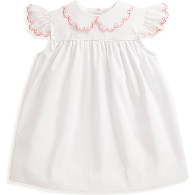 Rose Embroidered Dress, White - Dresses - 1