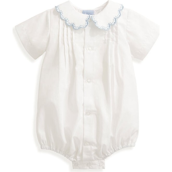 Butler Embroidered Bubble, White - Rompers - 1