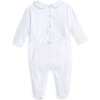 Embroidered Collared Pima Footie, White with Ducks - Onesies - 2