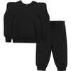 Baby Quilted Tracksuit Set , Black - Mixed Apparel Set - 1 - thumbnail