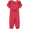 Baby Wrap Front Jumpsuit, Red - Rompers - 1 - thumbnail