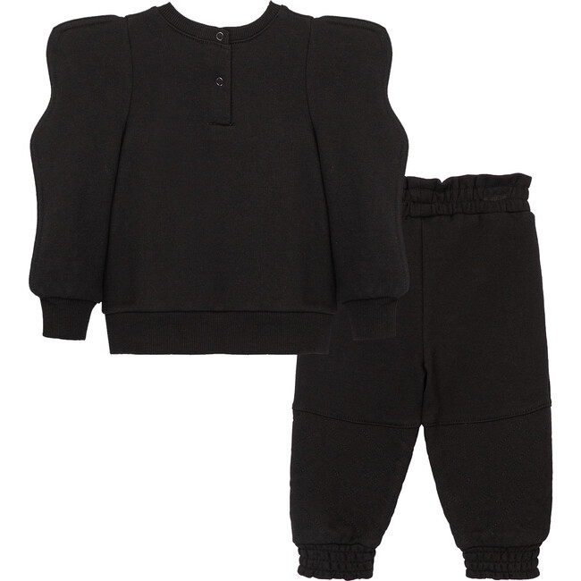 Baby Quilted Tracksuit Set , Black - Mixed Apparel Set - 2