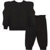 Baby Quilted Tracksuit Set , Black - Mixed Apparel Set - 2 - thumbnail