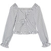 Twist Front Woven Top, Black - Blouses - 1 - thumbnail