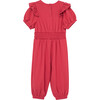 Baby Wrap Front Jumpsuit, Red - Rompers - 2