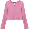 Pointelle Top, Lilac - Sweaters - 1 - thumbnail