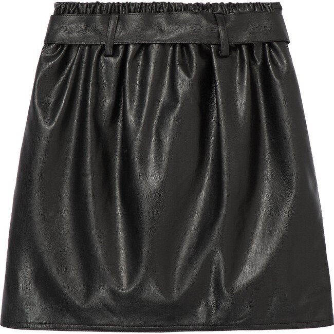 Faux Leather Belted Skirt, Black - Habitual Skirts | Maisonette