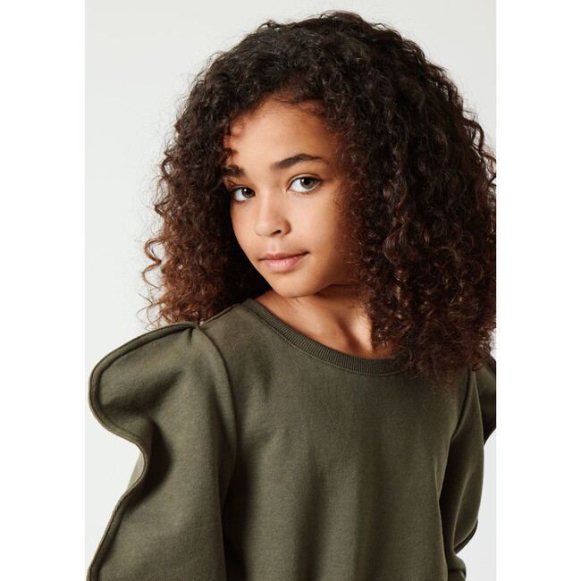Piped Sleeve Pullover, Olive