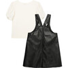 Faux Leather Jumper Set, Black - Dresses - 2 - thumbnail