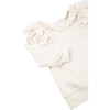Baby Ruffled Pullover & Faux Leather Pant Set, White - Mixed Apparel Set - 3