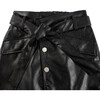 Faux Leather Belted Skirt, Black - Skirts - 3